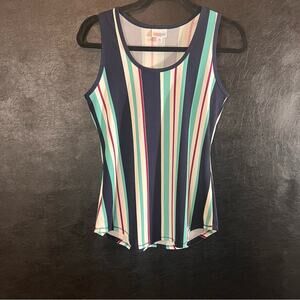 LuLaRoe‎ Blue Stripe Tank Top Size Medium